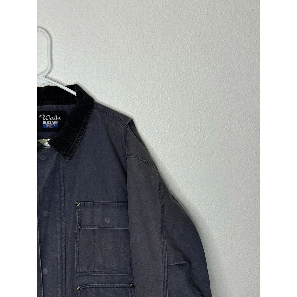 VTG Walls Blizzard Pruf Canvas Jacket Mens Large Chore Barn Work Distressed Coat - Picture 4 of 16